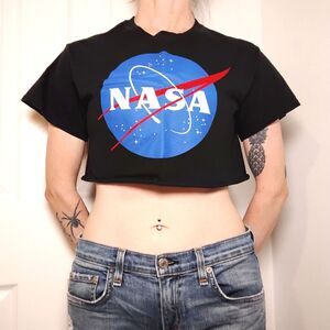 NASA Crop Tee Size Small Black